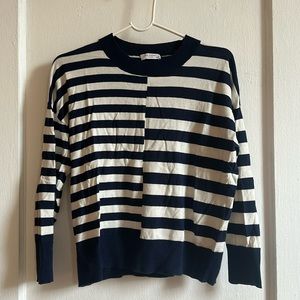 Equipment sweater in cotton/silk blend
